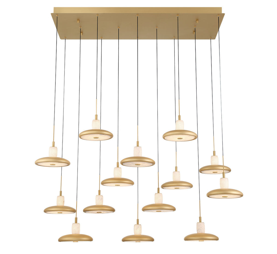 LIB & CO, MANTOVA 14 LIGHT RECTANGULAR LED CHANDELIER, CHANDELIER LIGHT