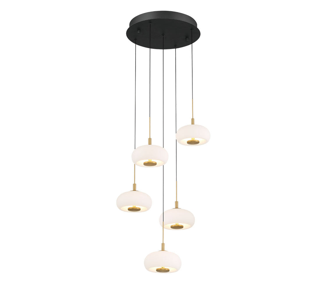 LIB & CO, ADELFIA 5 LIGHT ROUND LED CHANDELIER, CHANDELIER LIGHT