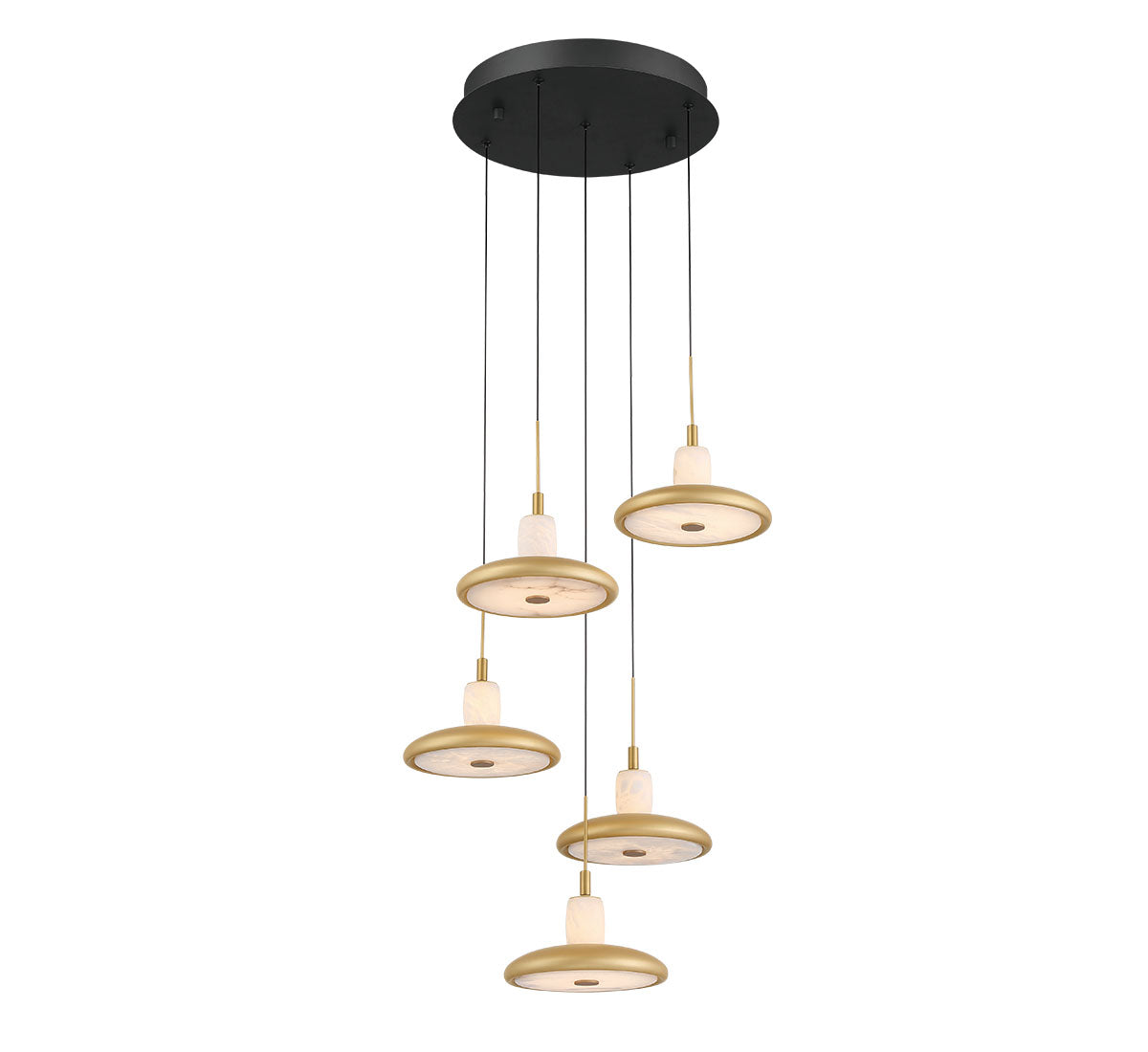LIB & CO, MANTOVA 5 LIGHT ROUND LED CHANDELIER, CHANDELIER LIGHT