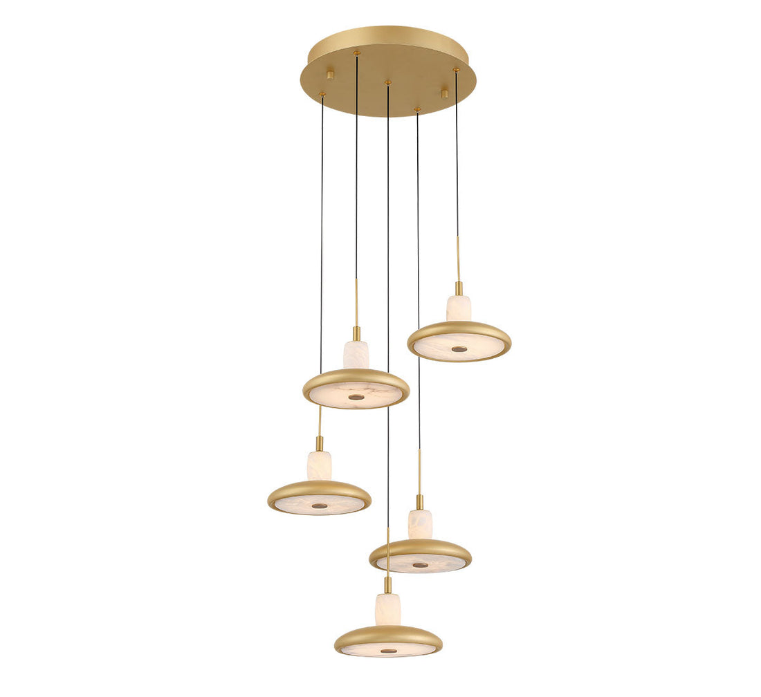 LIB & CO, MANTOVA 5 LIGHT ROUND LED CHANDELIER, CHANDELIER LIGHT
