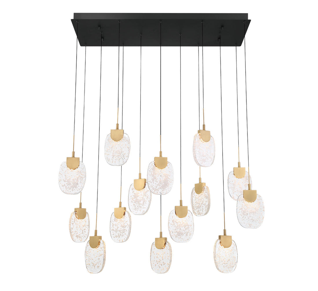 LIB & CO, CASTELO 14 LIGHT RECTANGULAR LED CHANDELIER, CHANDELIER LIGHT