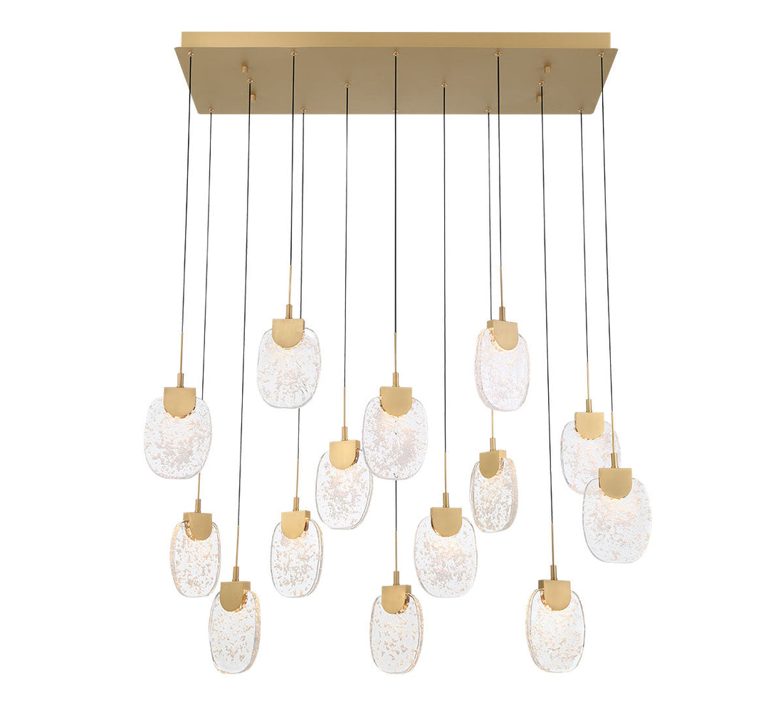 LIB & CO, CASTELO 14 LIGHT RECTANGULAR LED CHANDELIER, CHANDELIER LIGHT