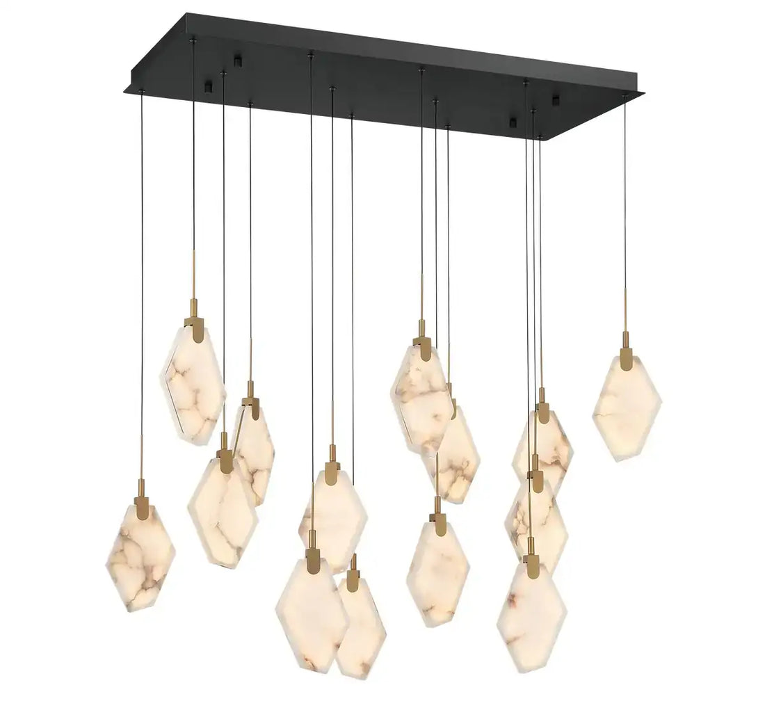 LIB & CO, KOSMOS 14 LIGHTRECTANGULAR LED CHANDELIER, CHANDELIER LIGHT