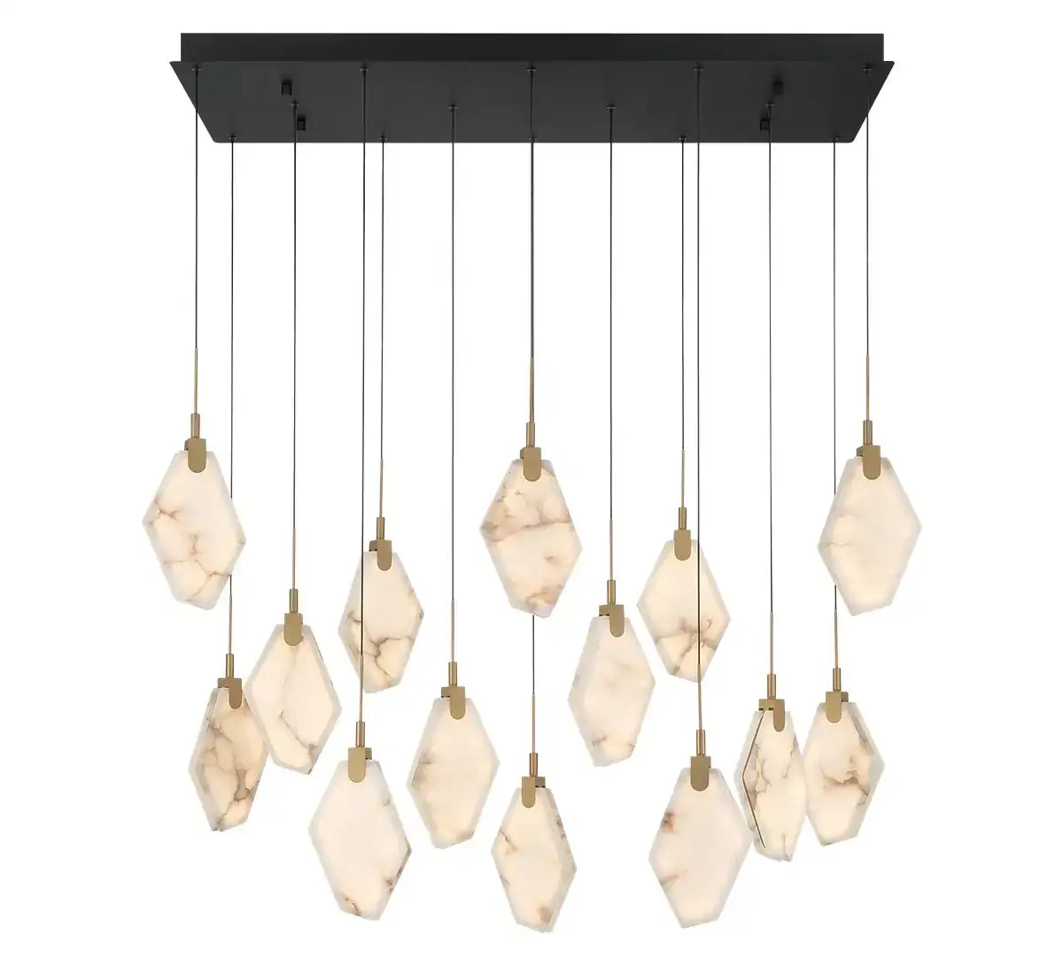 LIB & CO, KOSMOS 14 LIGHTRECTANGULAR LED CHANDELIER, CHANDELIER LIGHT