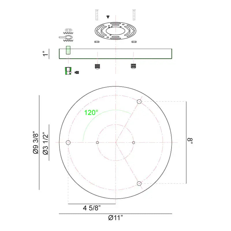 MATTEO MULTI CEILING CANOPY (LINE VOLTAGE) CANOPY - DO NOT SHOW ON WEBSITE