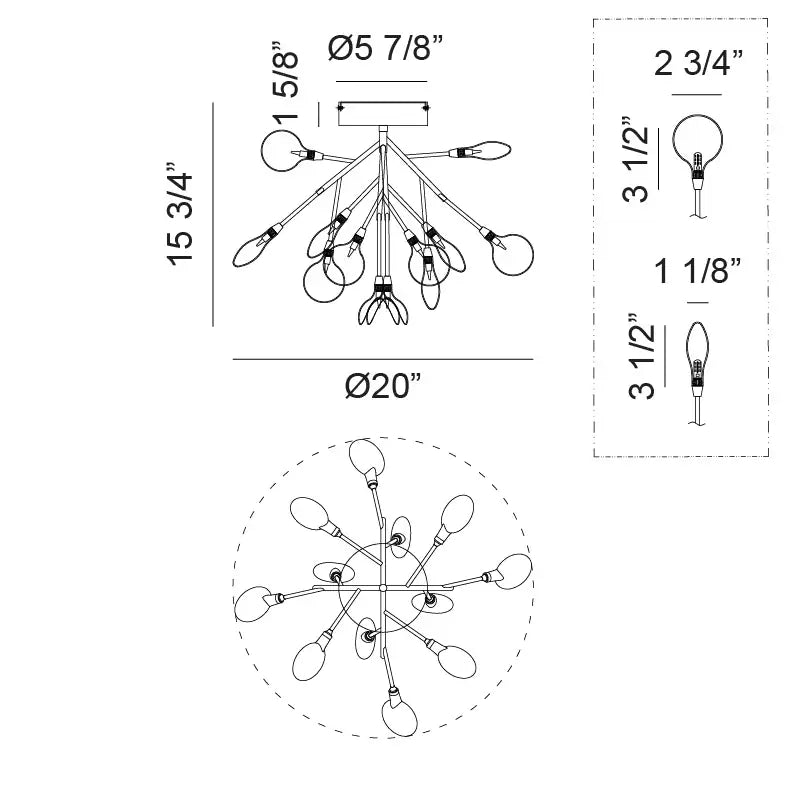 MATTEO, HYDRANGEA BLOOM CEILING MOUNT, FLUSH MOUNT CEILING LIGHTS