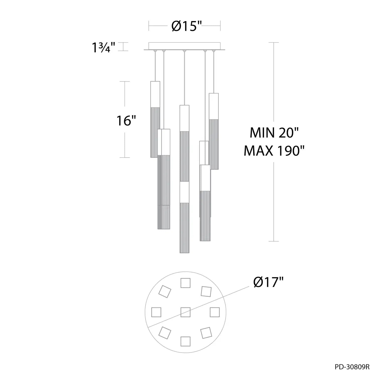 MODERN FORMS, CINEMA PENDANT LIGHTING, PENDANT LIGHT