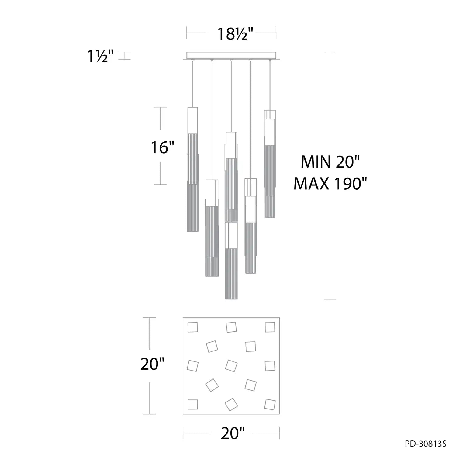 MODERN FORMS, CINEMA PENDANT LIGHTING, PENDANT LIGHT