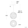 MODERN FORMS, SWIRLY PENDANT LIGHTING, PENDANT LIGHT
