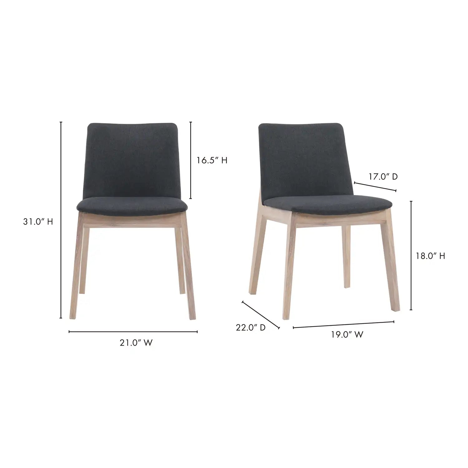 MOES, DECO DINING CHAIRS - SET OF TWO, DINING CHAIRS