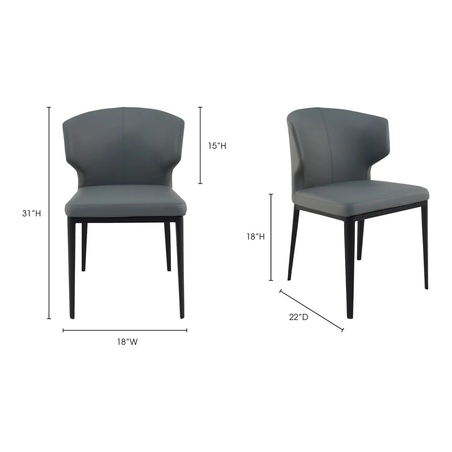 MOES, DELANEY DINING CHAIRS - SET OF TWO, DINING CHAIRS