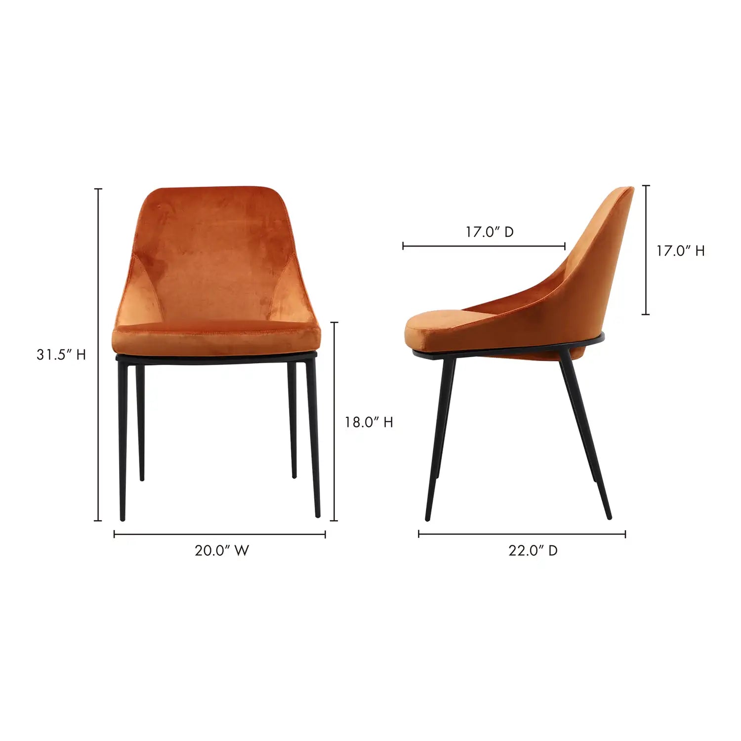 MOES, SEDONA DINING CHAIRS - SET OF TWO, DINING CHAIRS