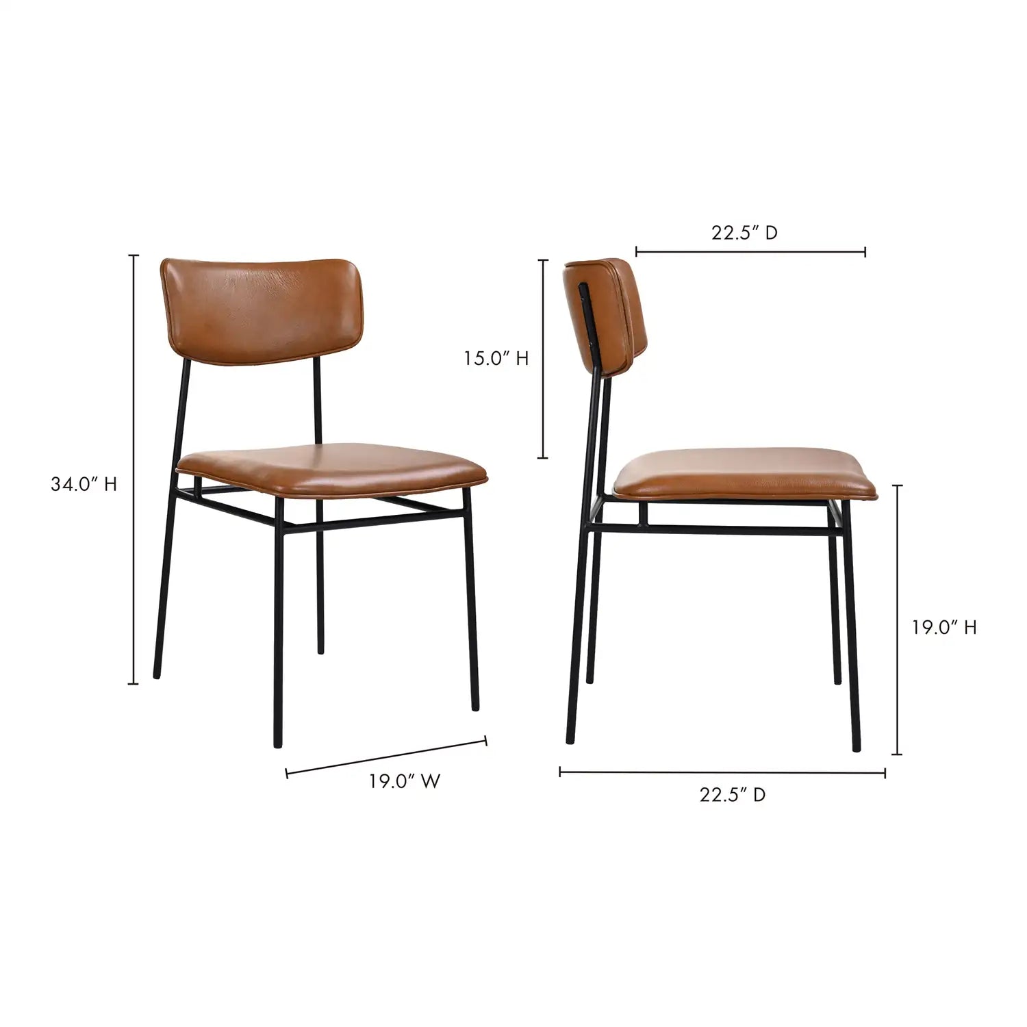 MOES, SAILOR DINING CHAIRS - SET OF TWO, DINING CHAIRS