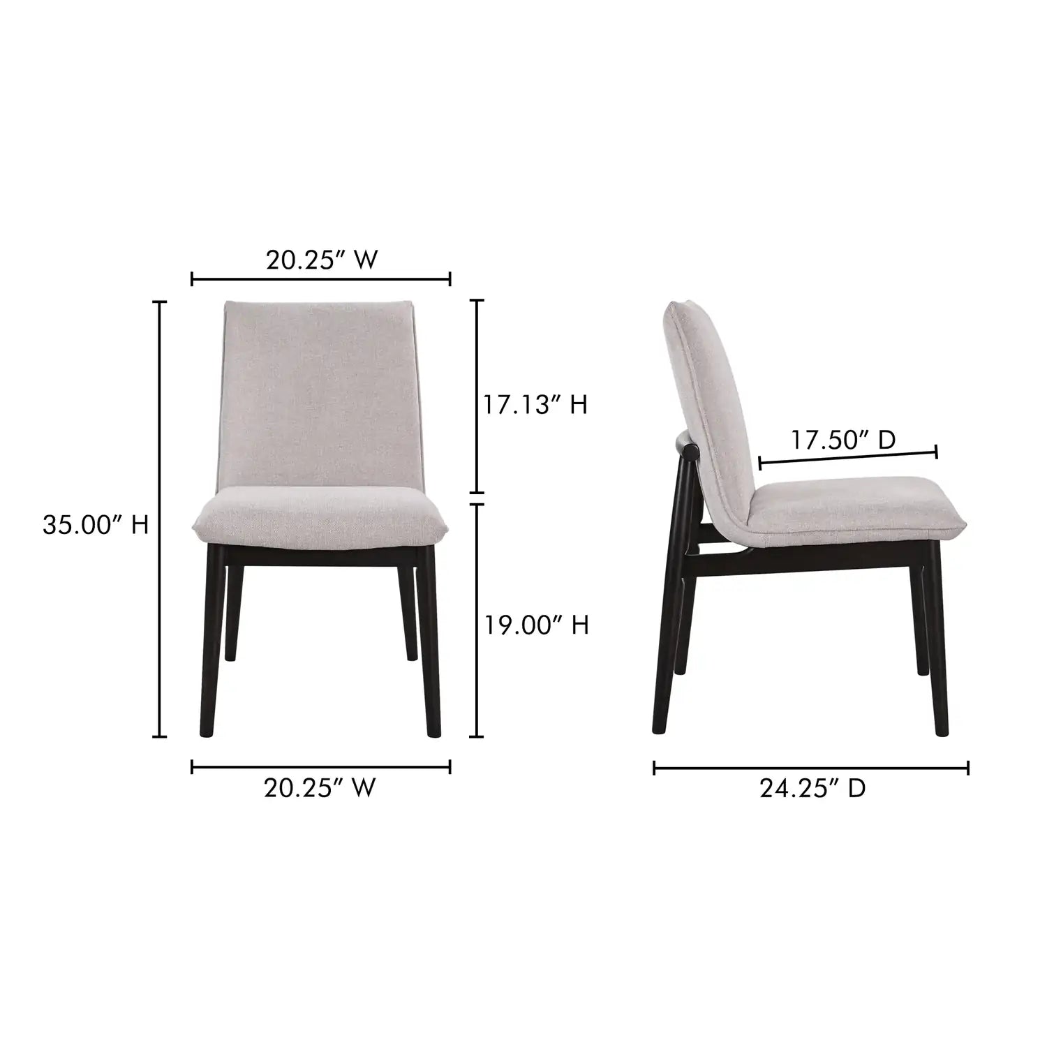 MOES, CHARLIE DINING CHAIRS - SET OF TWO, DINING CHAIRS