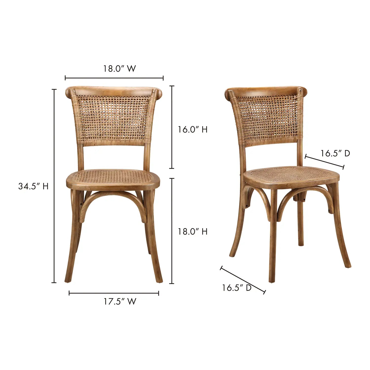 MOES, CHURCHILL DINING CHAIRS - SET OF TWO, DINING CHAIRS