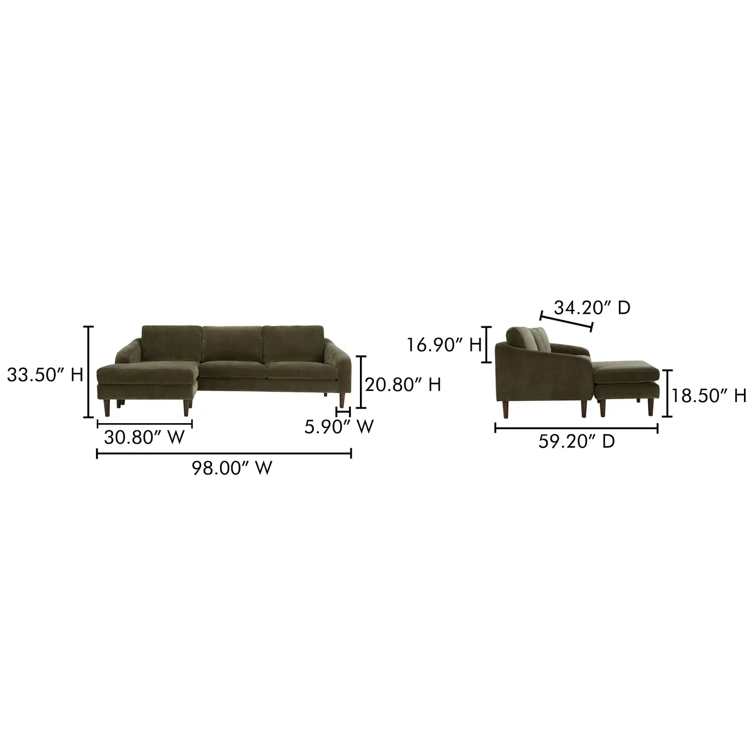 MOES, QUINN SECTIONALS, SOFA