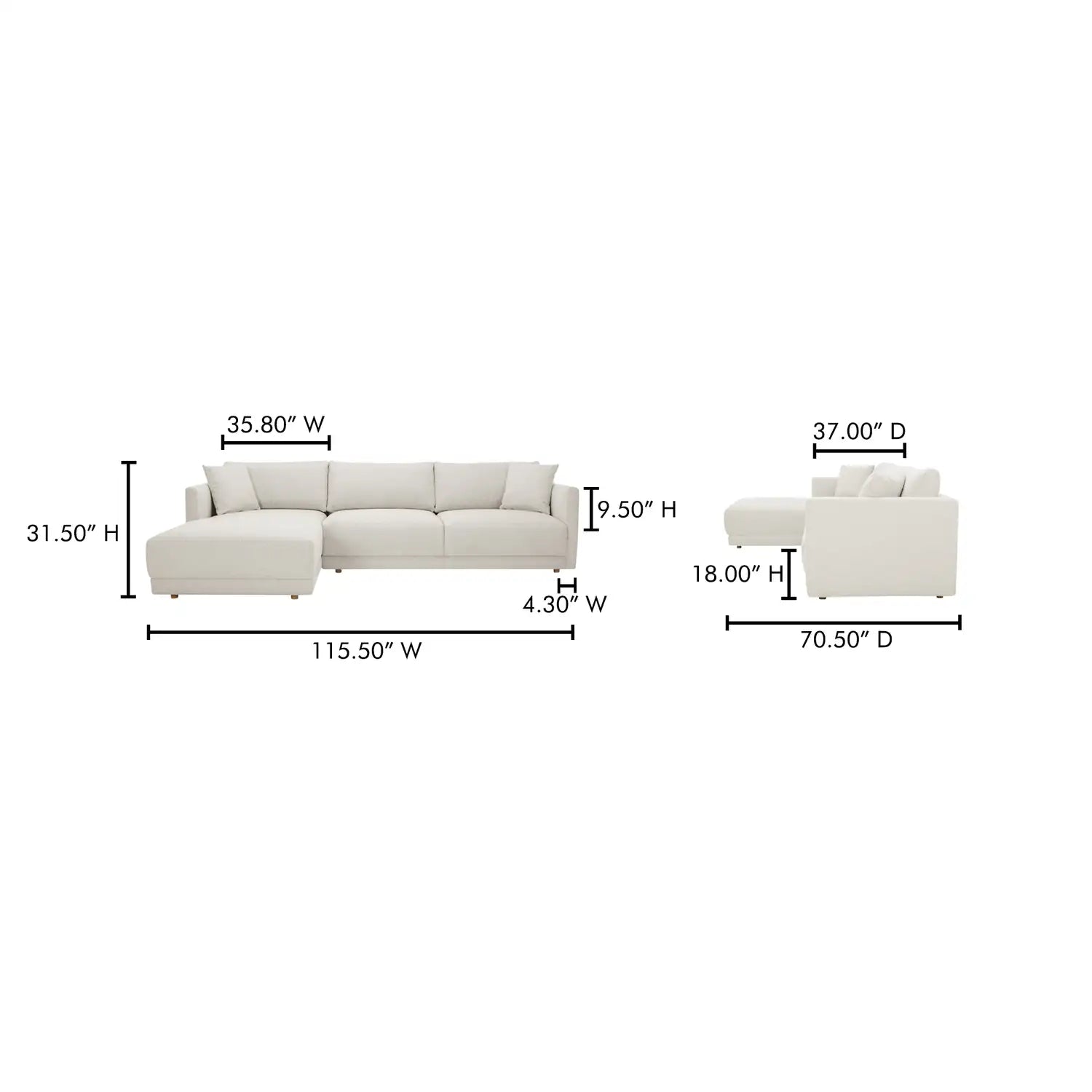 MOES, BRYN SECTIONALS, SOFA