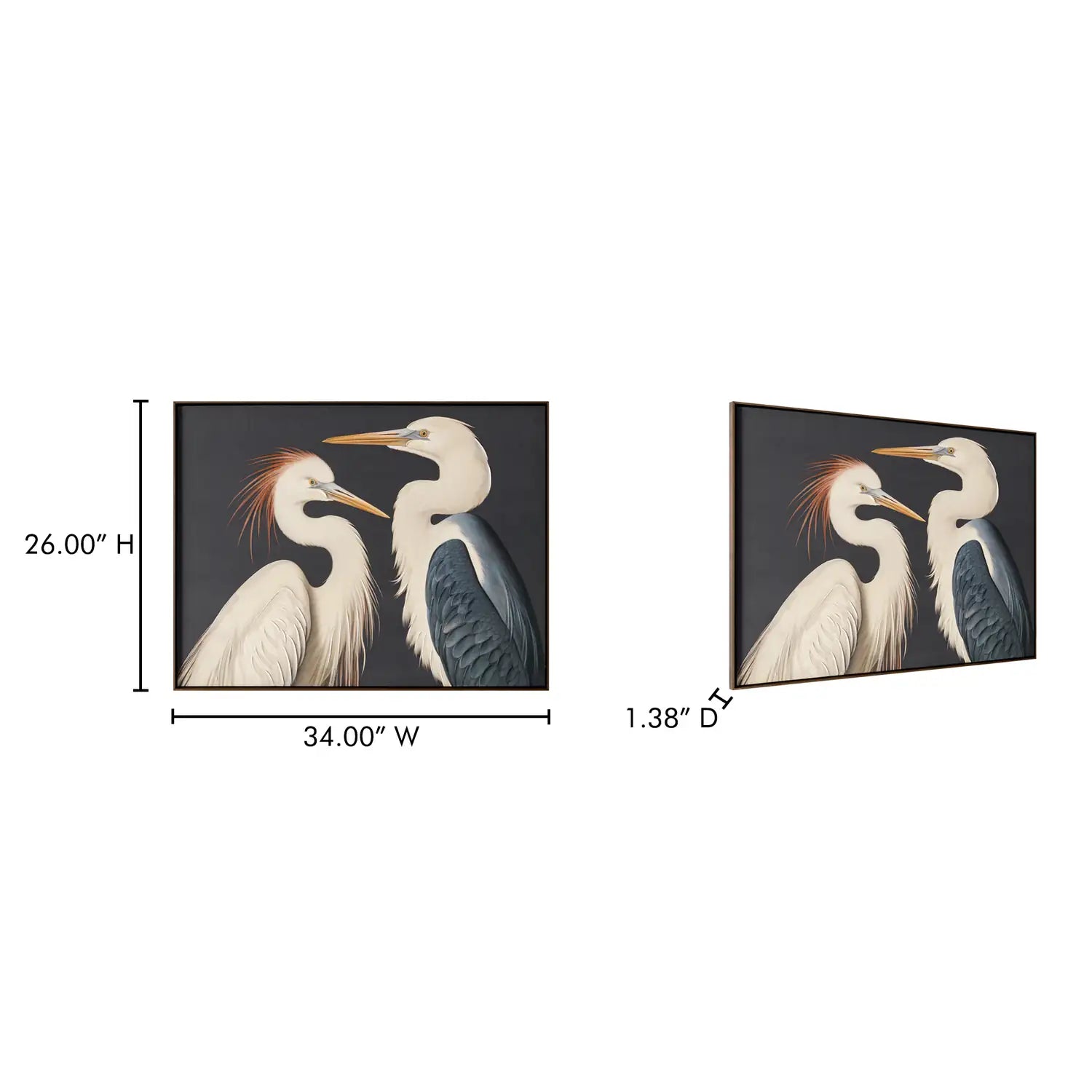 MOES TWO CRANES PAINTINGS - Decorative Accents