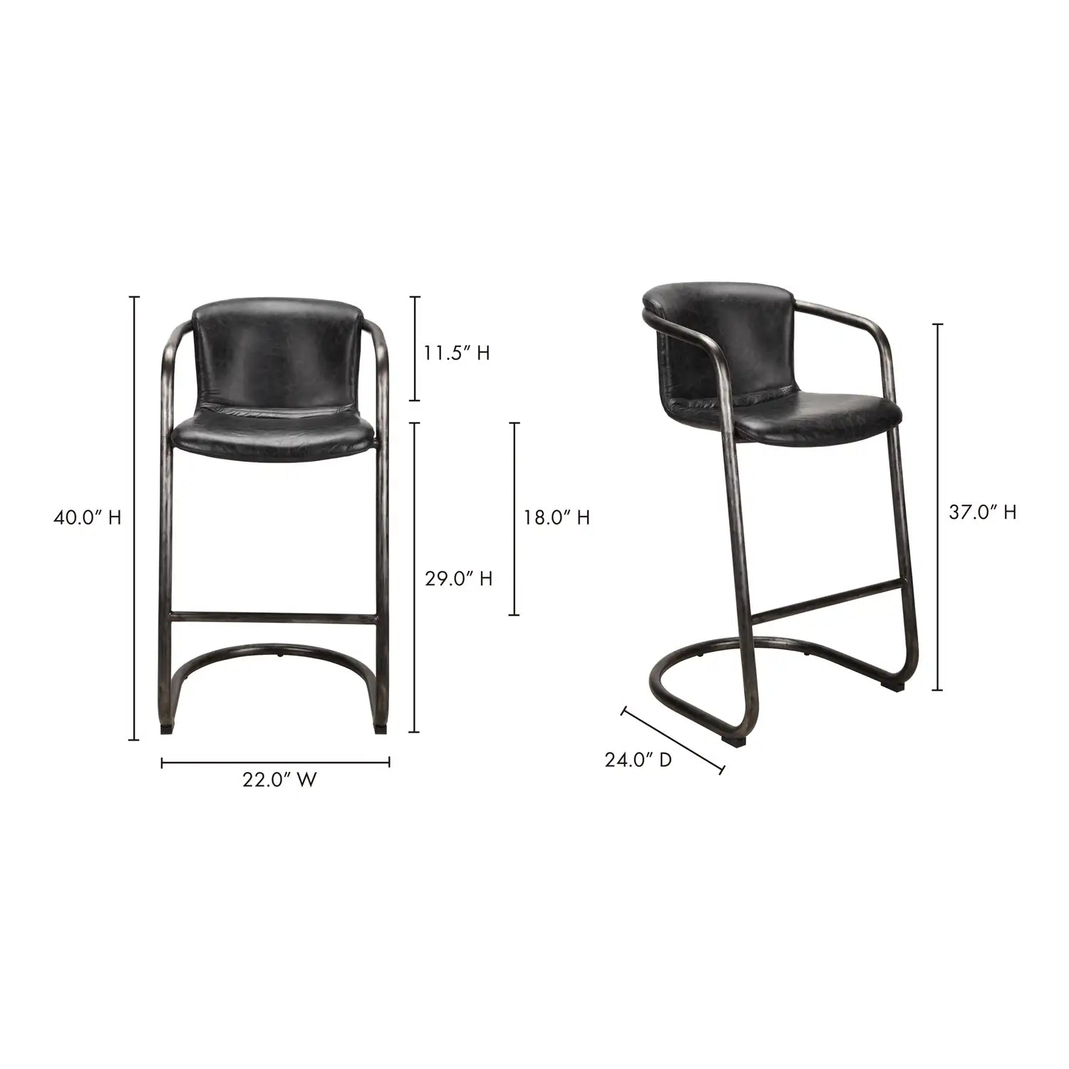 MOES, FREEMAN BAR STOOLS - SET OF TWO, BAR STOOLS