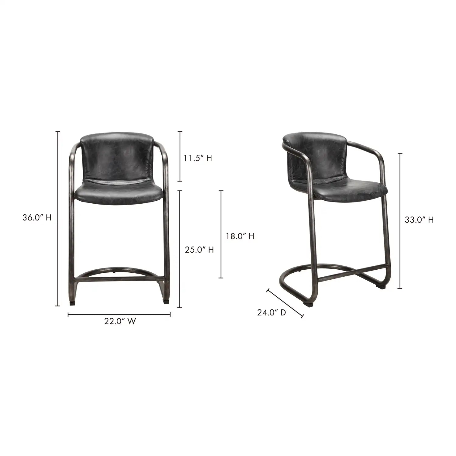 MOES, FREEMAN COUNTER STOOLS - SET OF TWO, BAR STOOLS