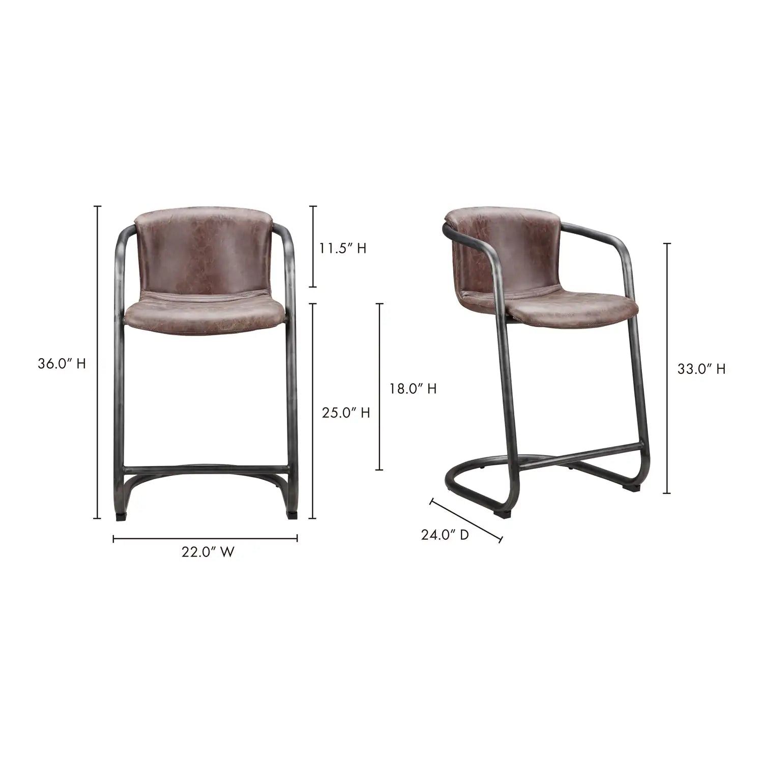 MOES, FREEMAN COUNTER STOOLS - SET OF TWO, BAR STOOLS