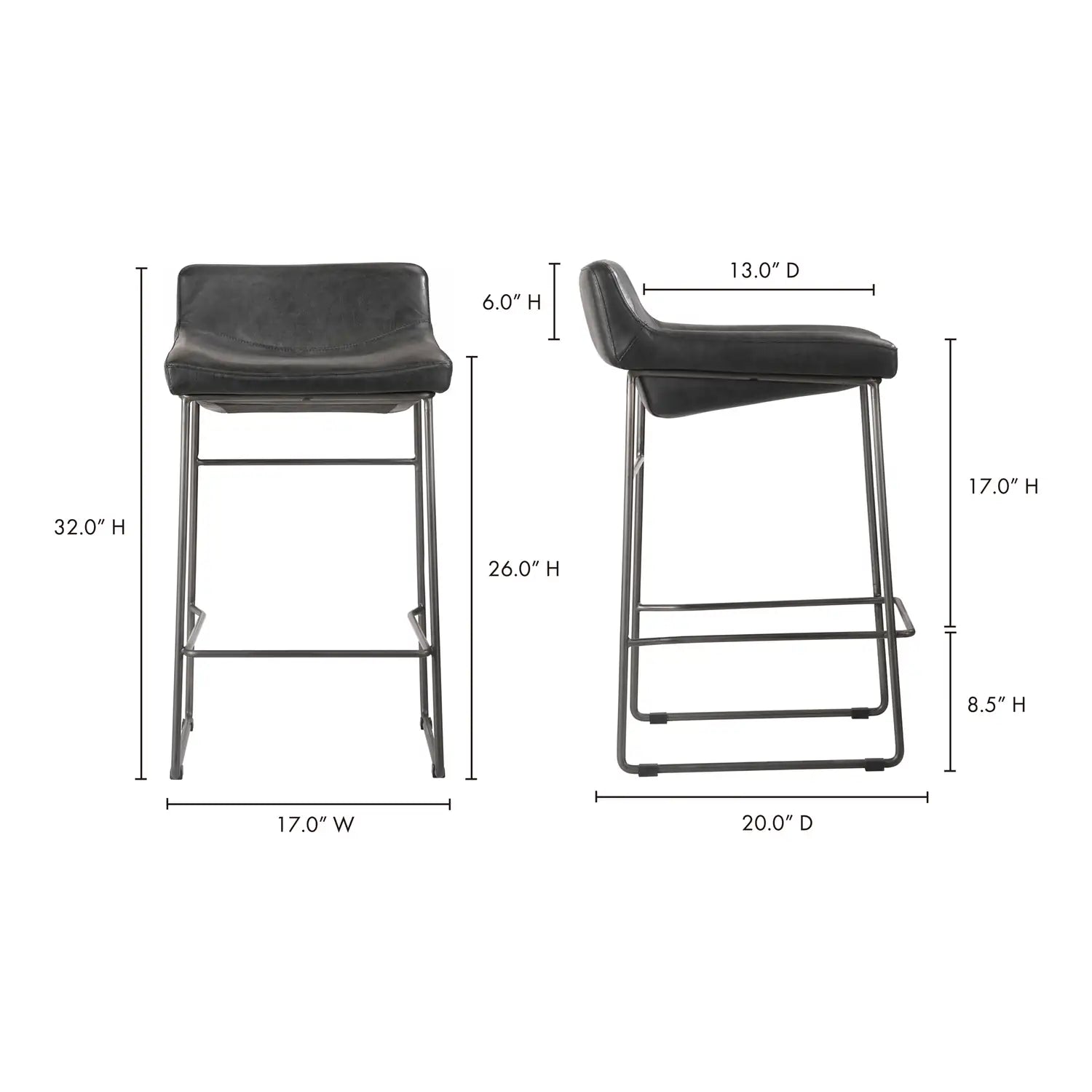 MOES, STARLET COUNTER STOOLS - SET OF TWO, BAR STOOLS