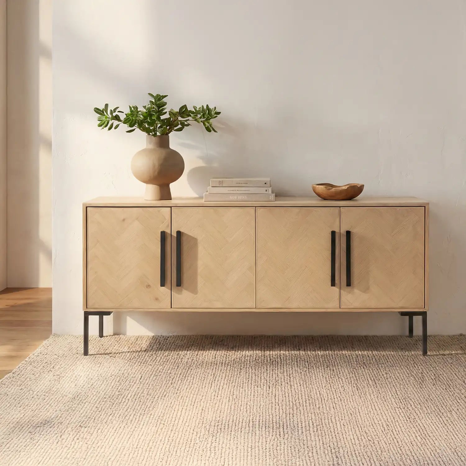 MOES FISHBONE SIDEBOARDS - Cabinets & Bar