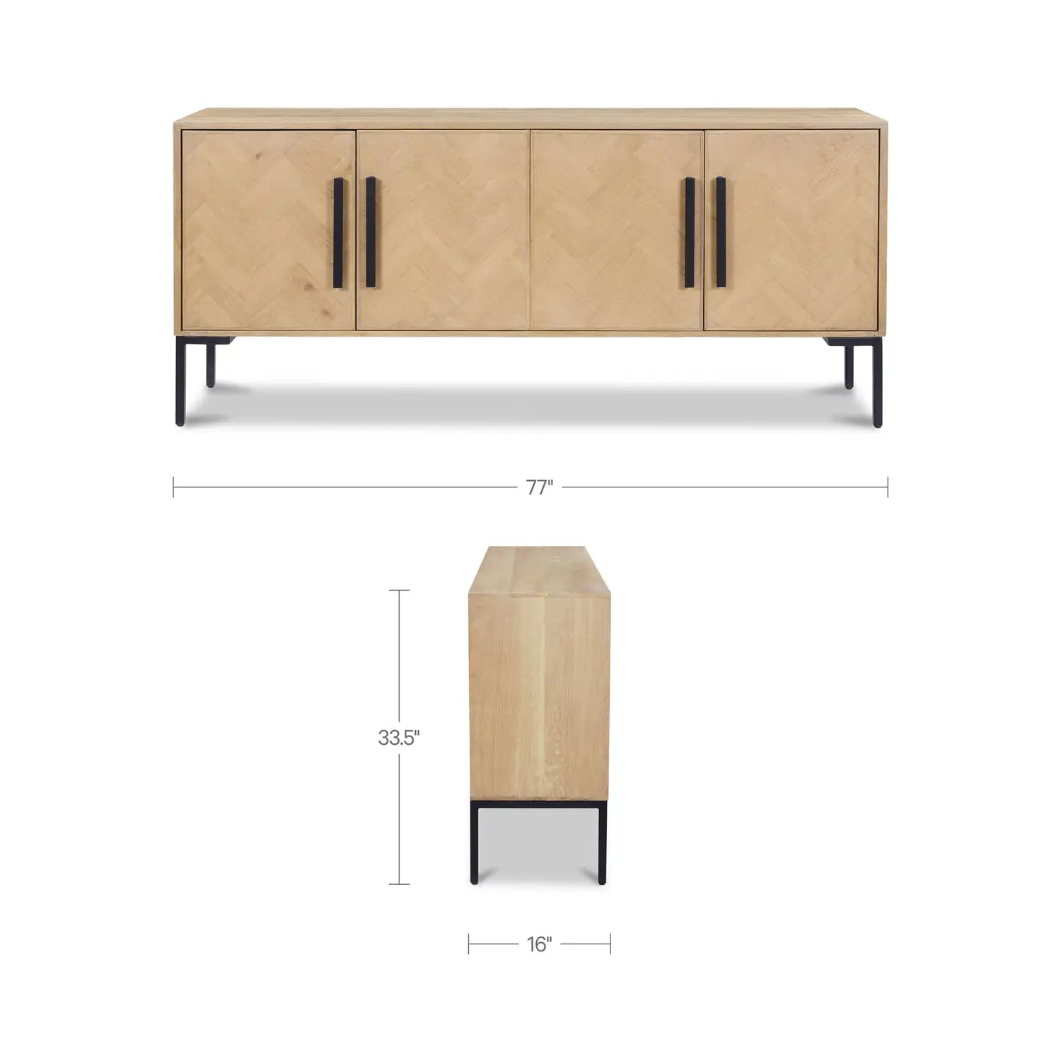 MOES FISHBONE SIDEBOARDS - Cabinets & Bar