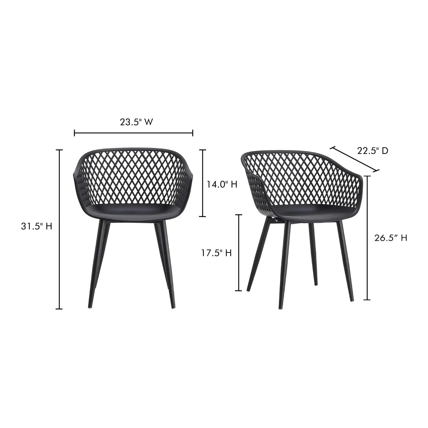 MOES PIAZZA OUTDOOR CHAIRS - SET OF TWO - Outdoor Seating