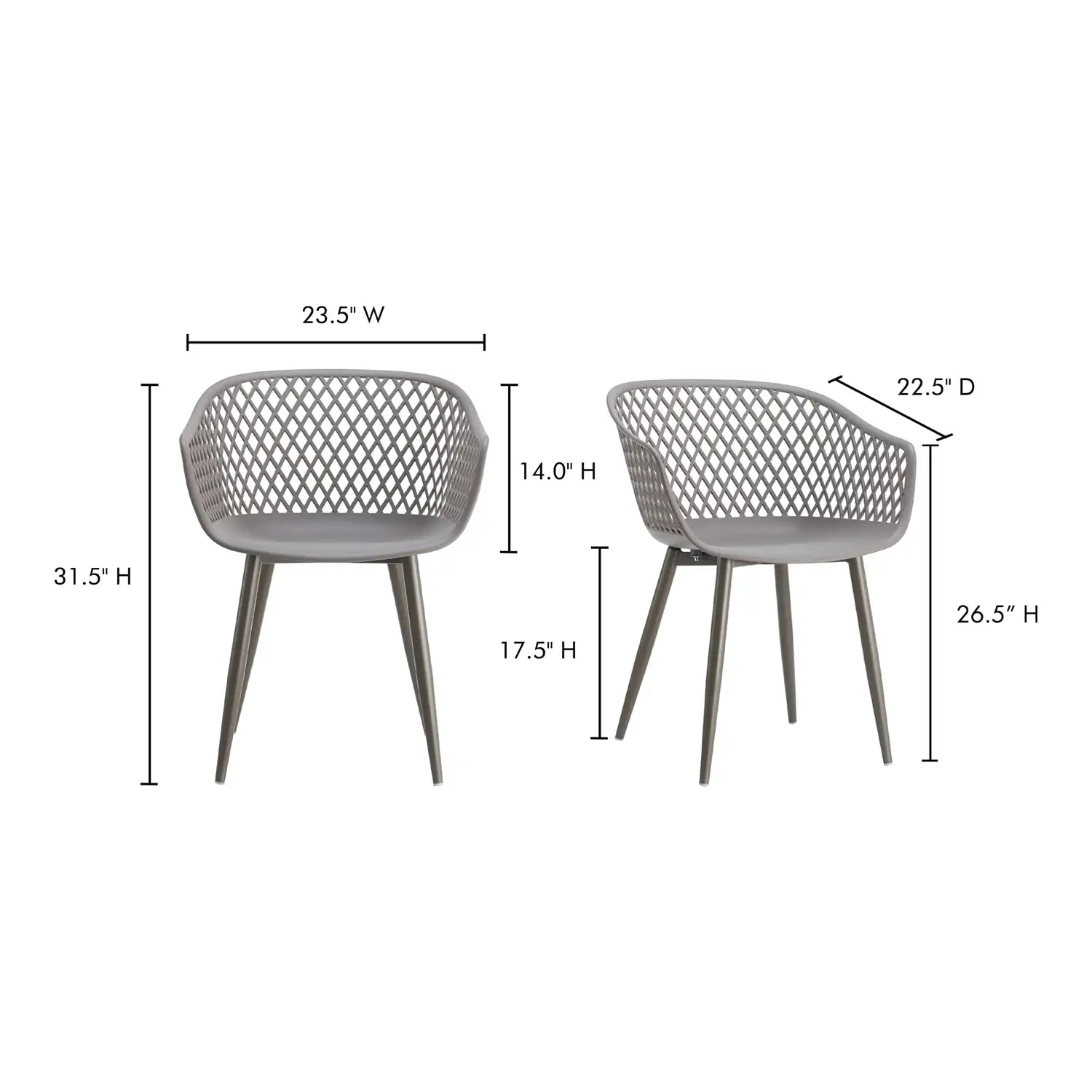 MOES PIAZZA OUTDOOR CHAIRS - SET OF TWO - Outdoor Seating