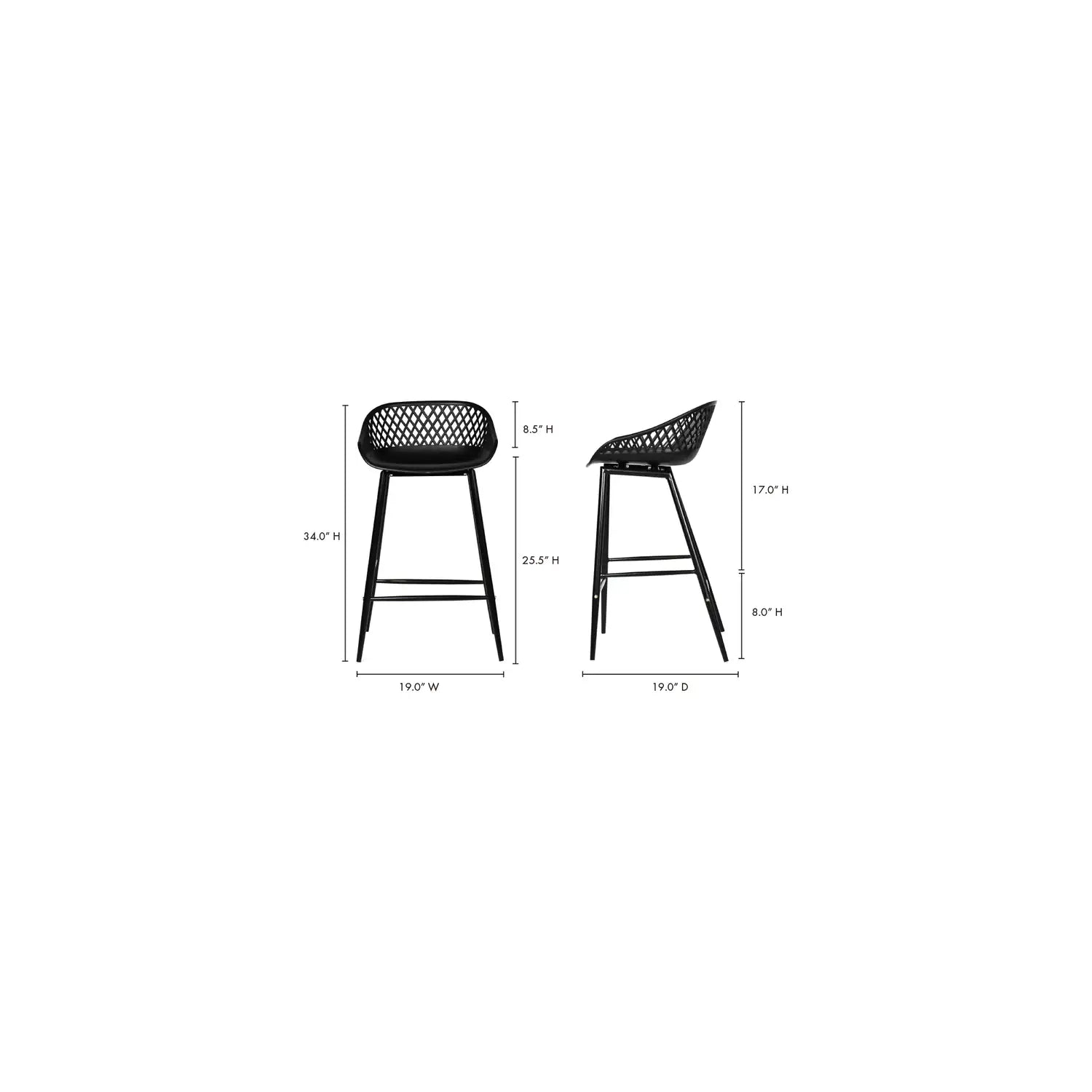 MOES PIAZZA OUTDOOR STOOLS - SET OF TWO - Outdoor Seating