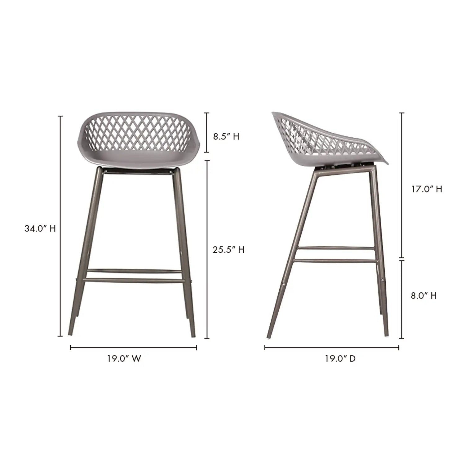 MOES PIAZZA OUTDOOR STOOLS - SET OF TWO - Outdoor Seating