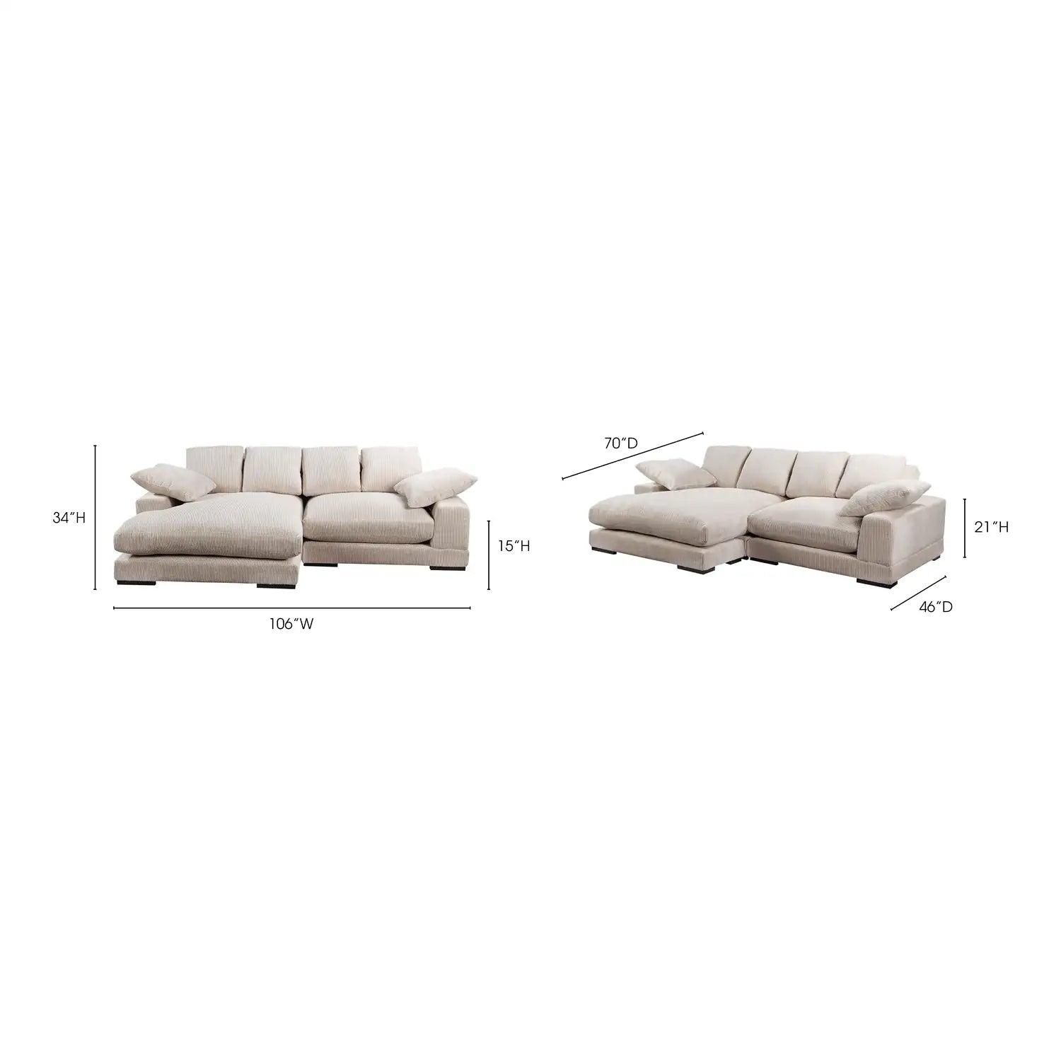 MOES, PLUNGE SECTIONALS, SOFA