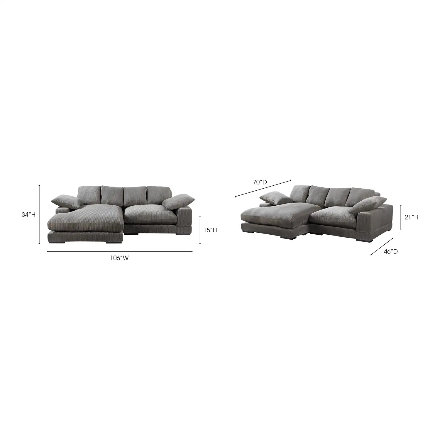 MOES, PLUNGE SECTIONALS, SOFA