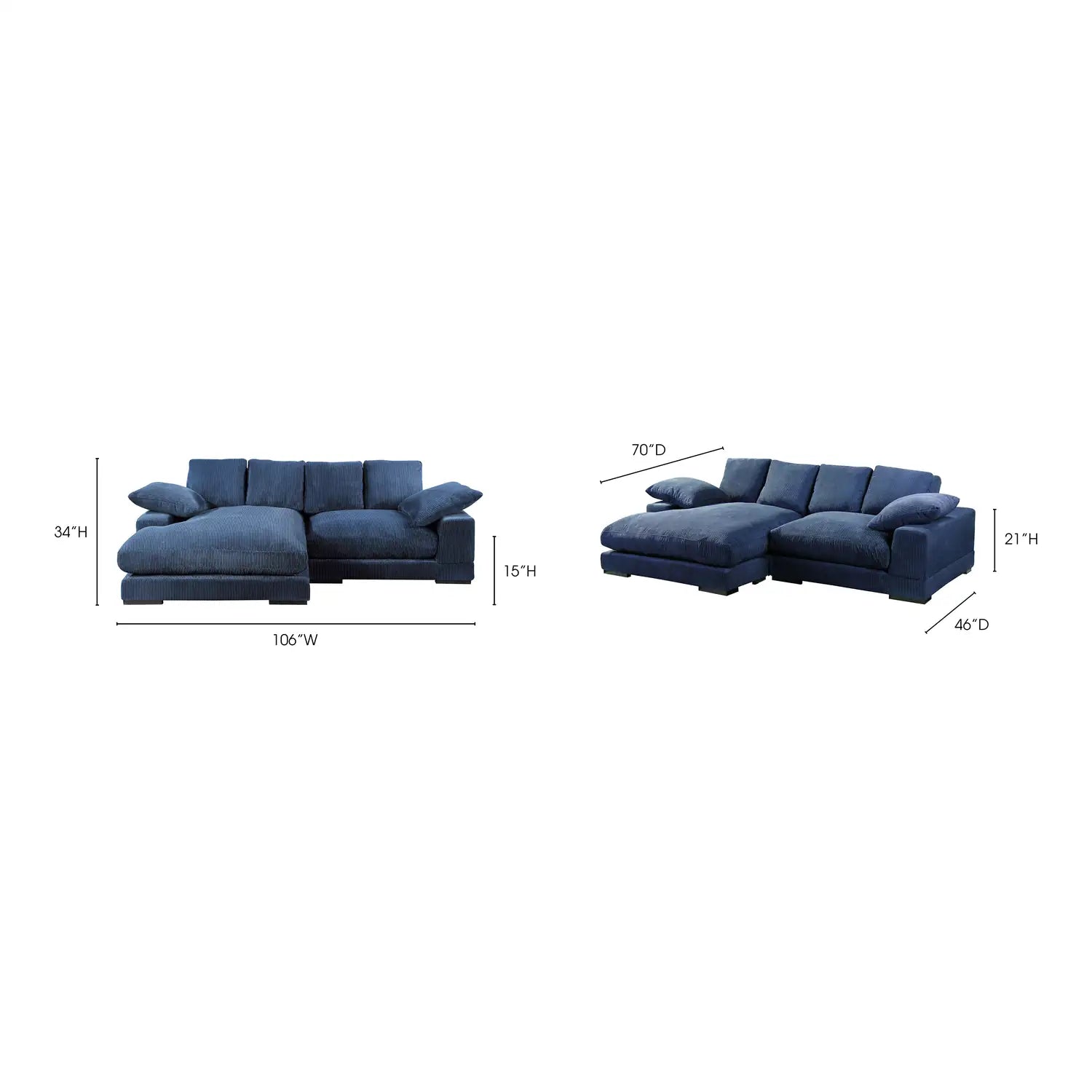MOES, PLUNGE SECTIONALS, SOFA