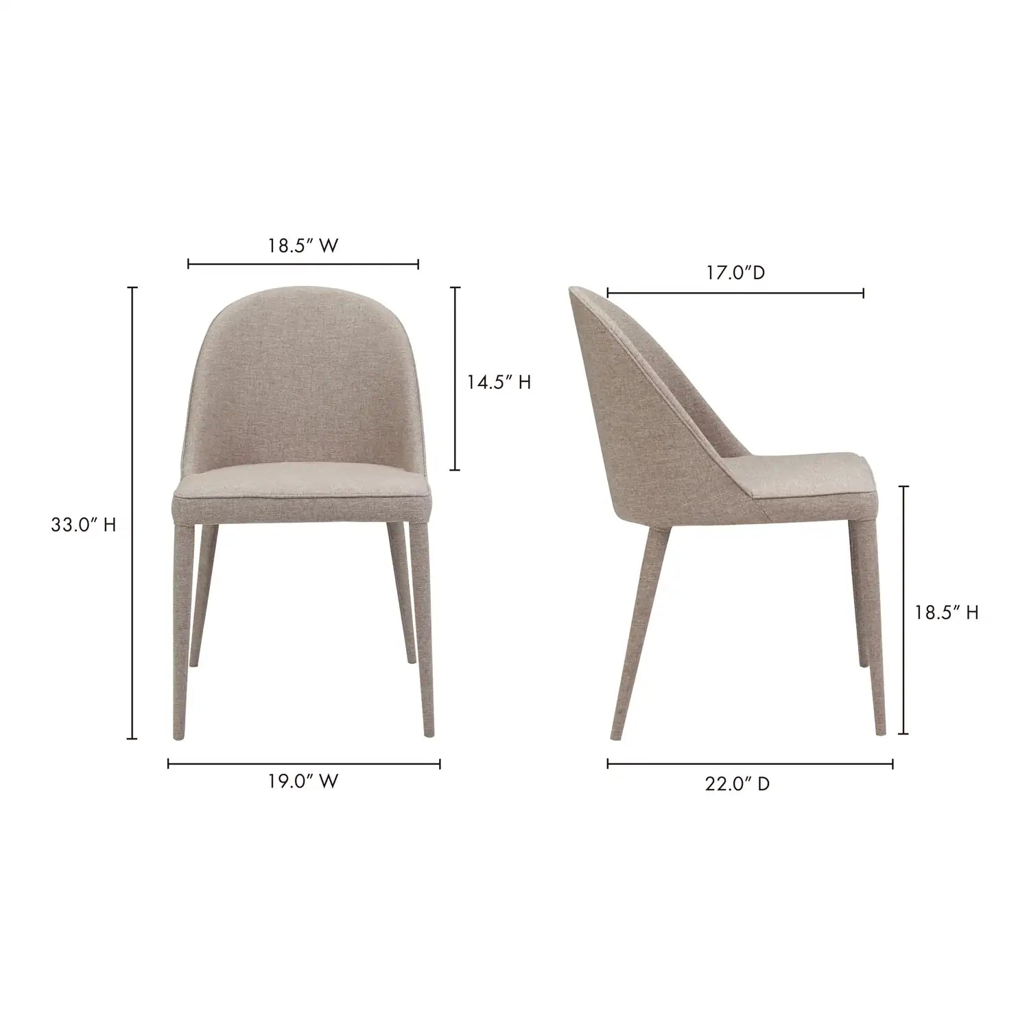 MOES, BURTON DINING CHAIRS - SET OF TWO, DINING CHAIRS