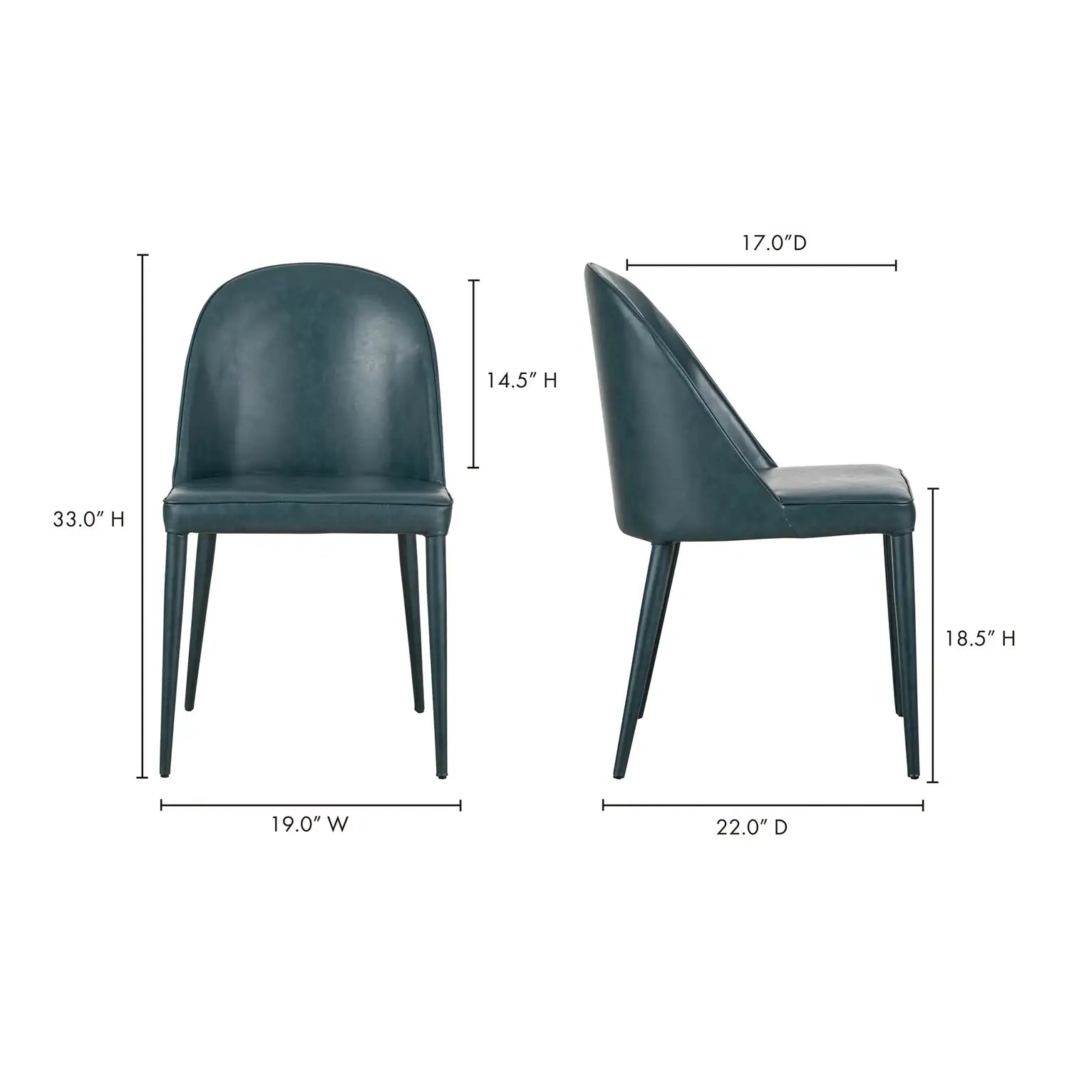 MOES, BURTON DINING CHAIRS - SET OF TWO, DINING CHAIRS