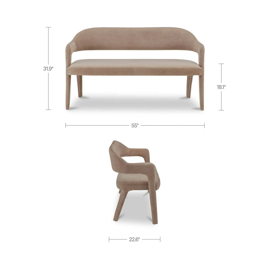MOES MARTENS DINING BENCHES - Benches, Ottoman, Stools