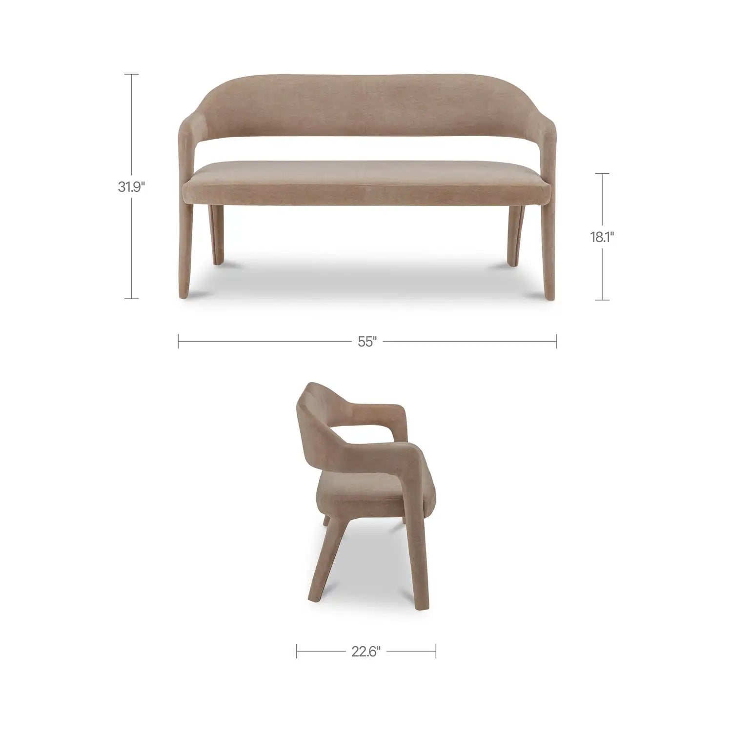 MOES MARTENS DINING BENCHES - Benches, Ottoman, Stools