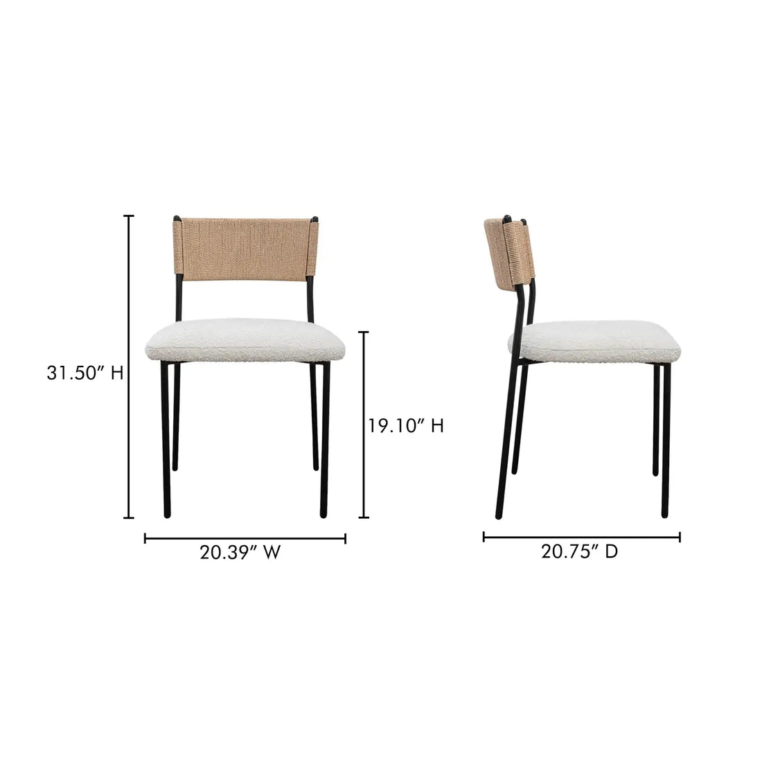 MOES, FOLEY DINING CHAIRS - SET OF TWO, DINING CHAIRS