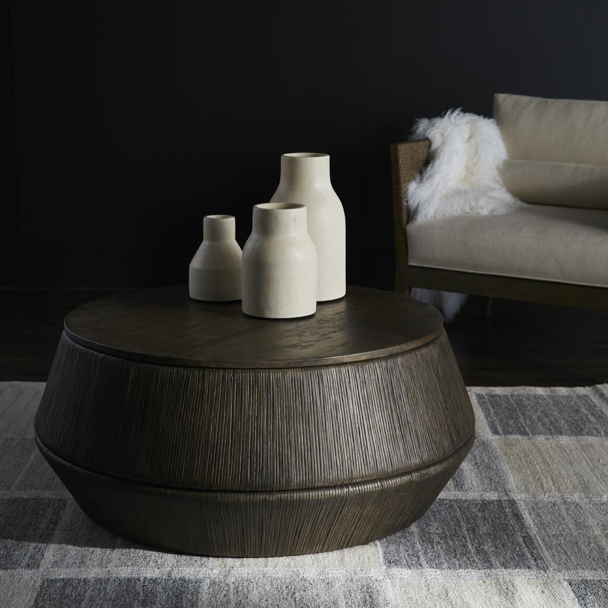 PALECEK, NOVA CYLINDER OUTDOOR URNS SET OF 2, OUTDOOR DECORATIVE ACCENTS