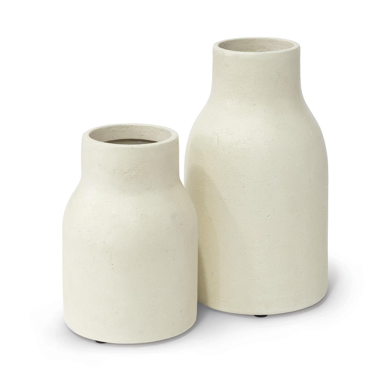 PALECEK, NOVA CYLINDER OUTDOOR URNS SET OF 2, OUTDOOR DECORATIVE ACCENTS