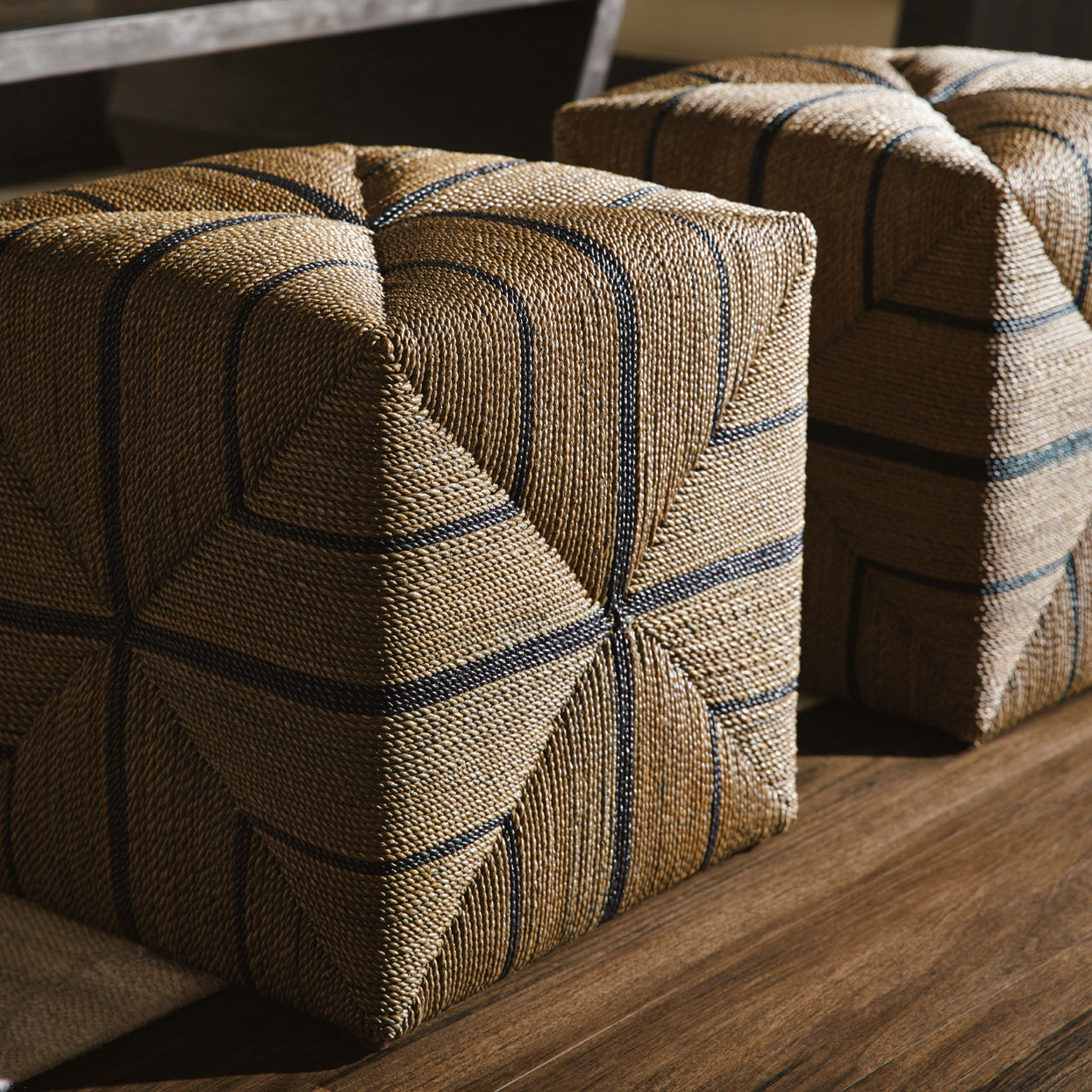 PALECEK FRITZ ROPE SQUARE OTTOMAN - Benches, Ottoman, Stools