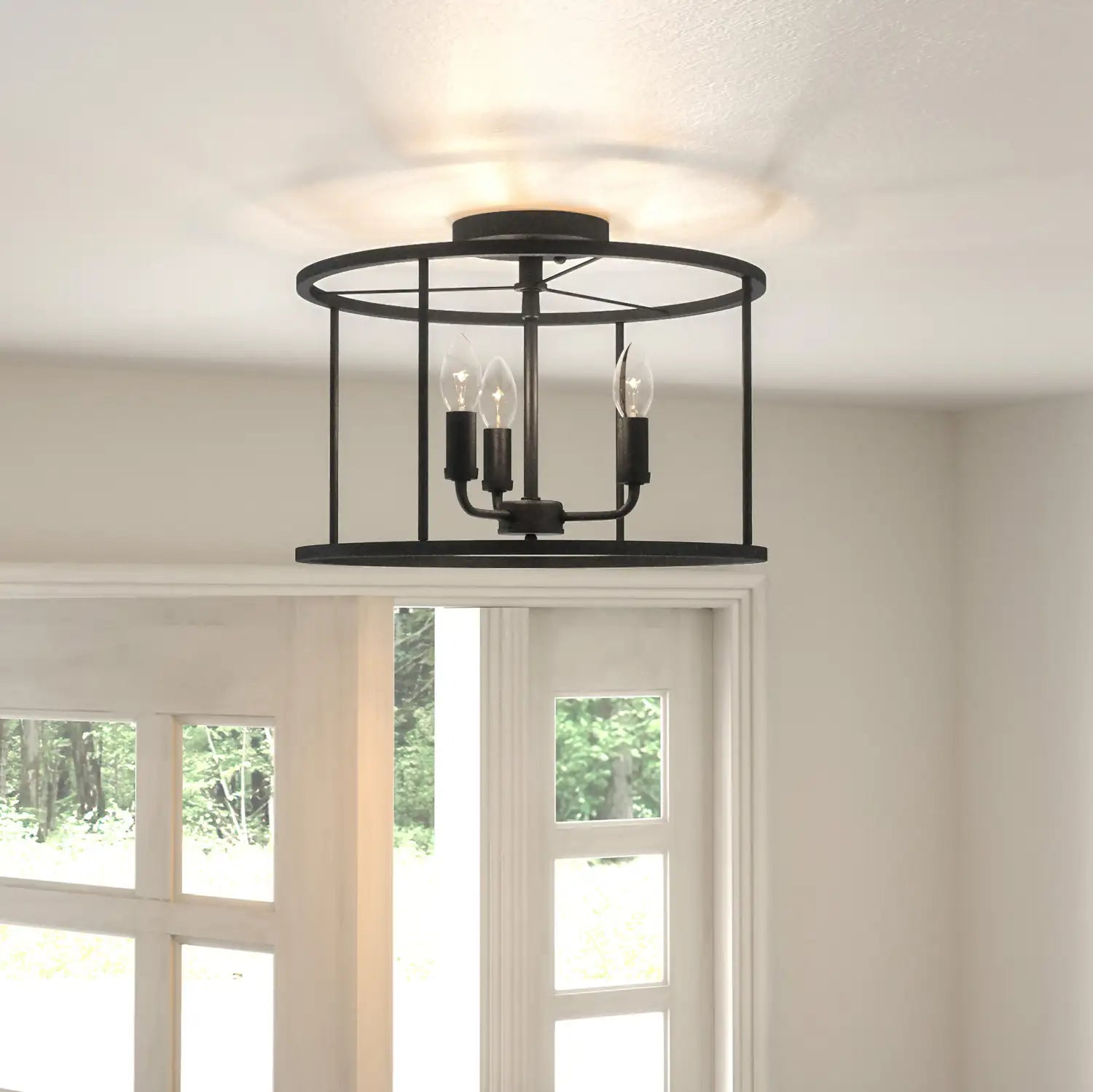QUOIZEL, ABNER SEMI-FLUSH MOUNT, SEMI FLUSH MOUNT LIGHT