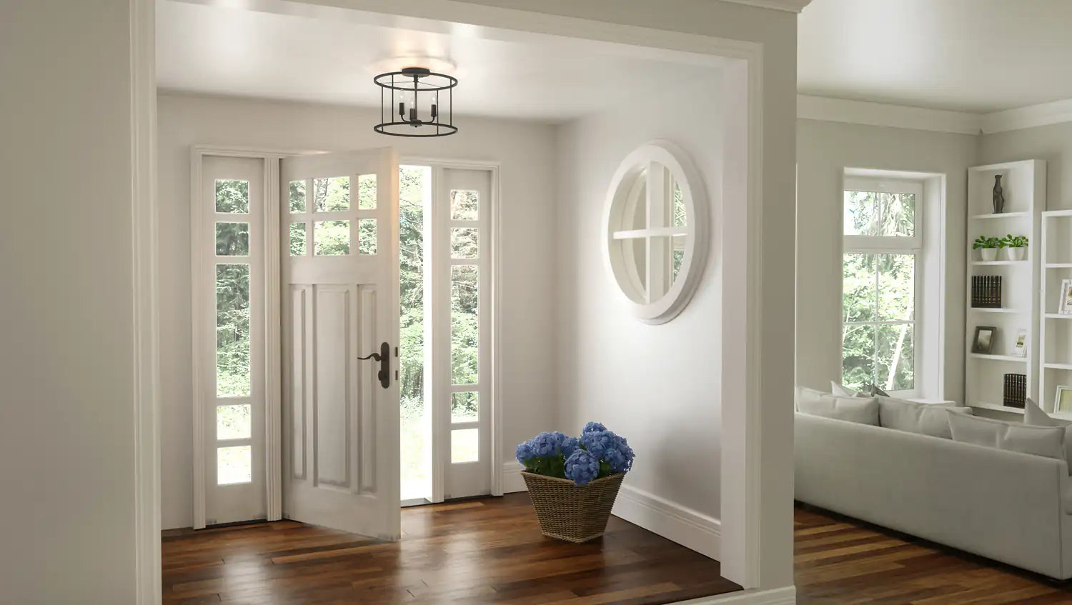 QUOIZEL, ABNER SEMI-FLUSH MOUNT, SEMI FLUSH MOUNT LIGHT