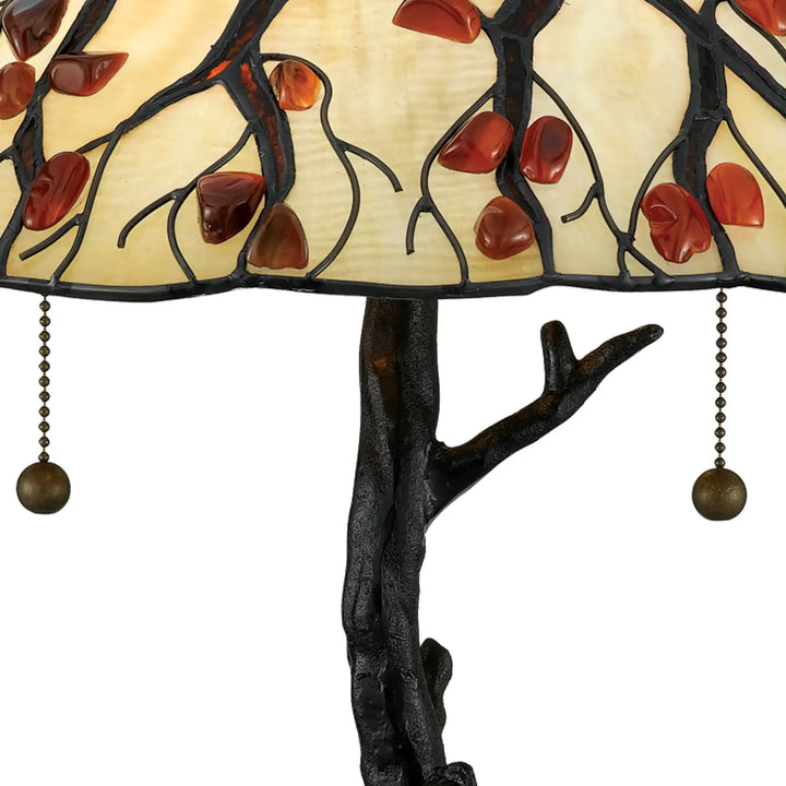 QUOIZEL, WHISPERING WOOD TABLE LAMP, TABLE LAMPS