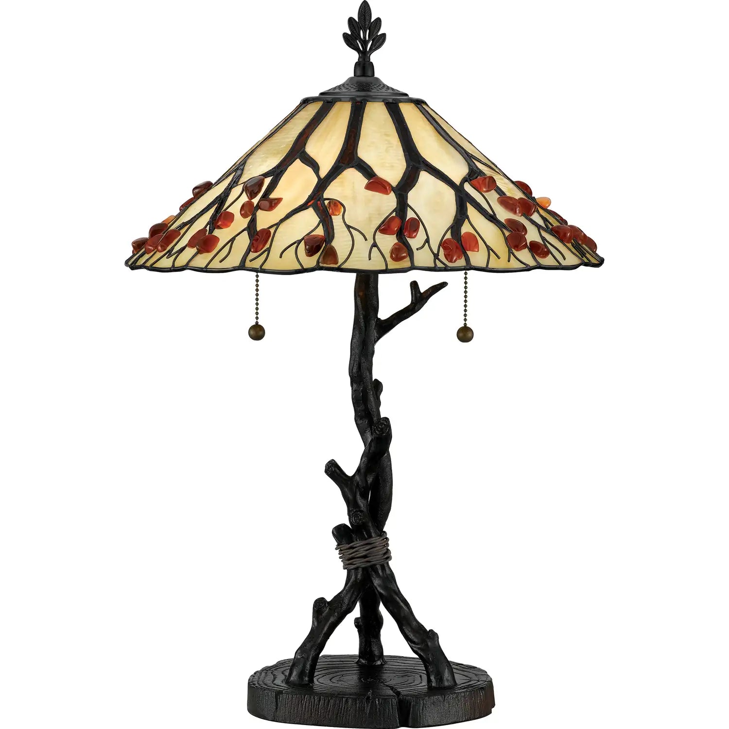 QUOIZEL, WHISPERING WOOD TABLE LAMP, TABLE LAMPS