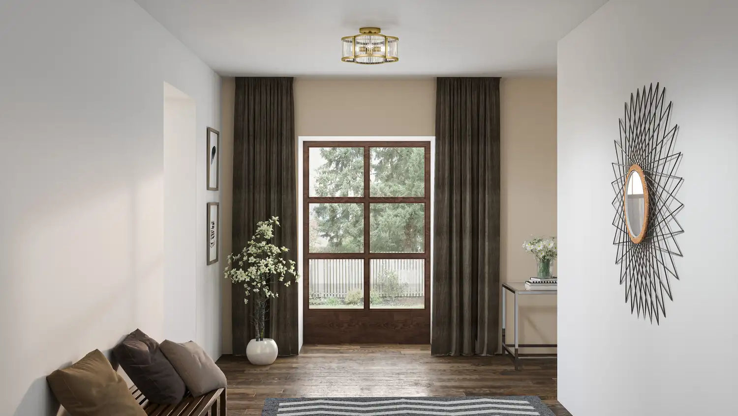 QUOIZEL, ASTER SEMI-FLUSH MOUNT, SEMI FLUSH MOUNT LIGHT