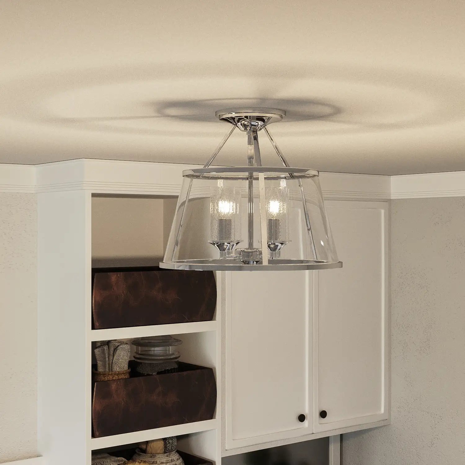 QUOIZEL, BARLOW SEMI-FLUSH MOUNT, SEMI FLUSH MOUNT LIGHT
