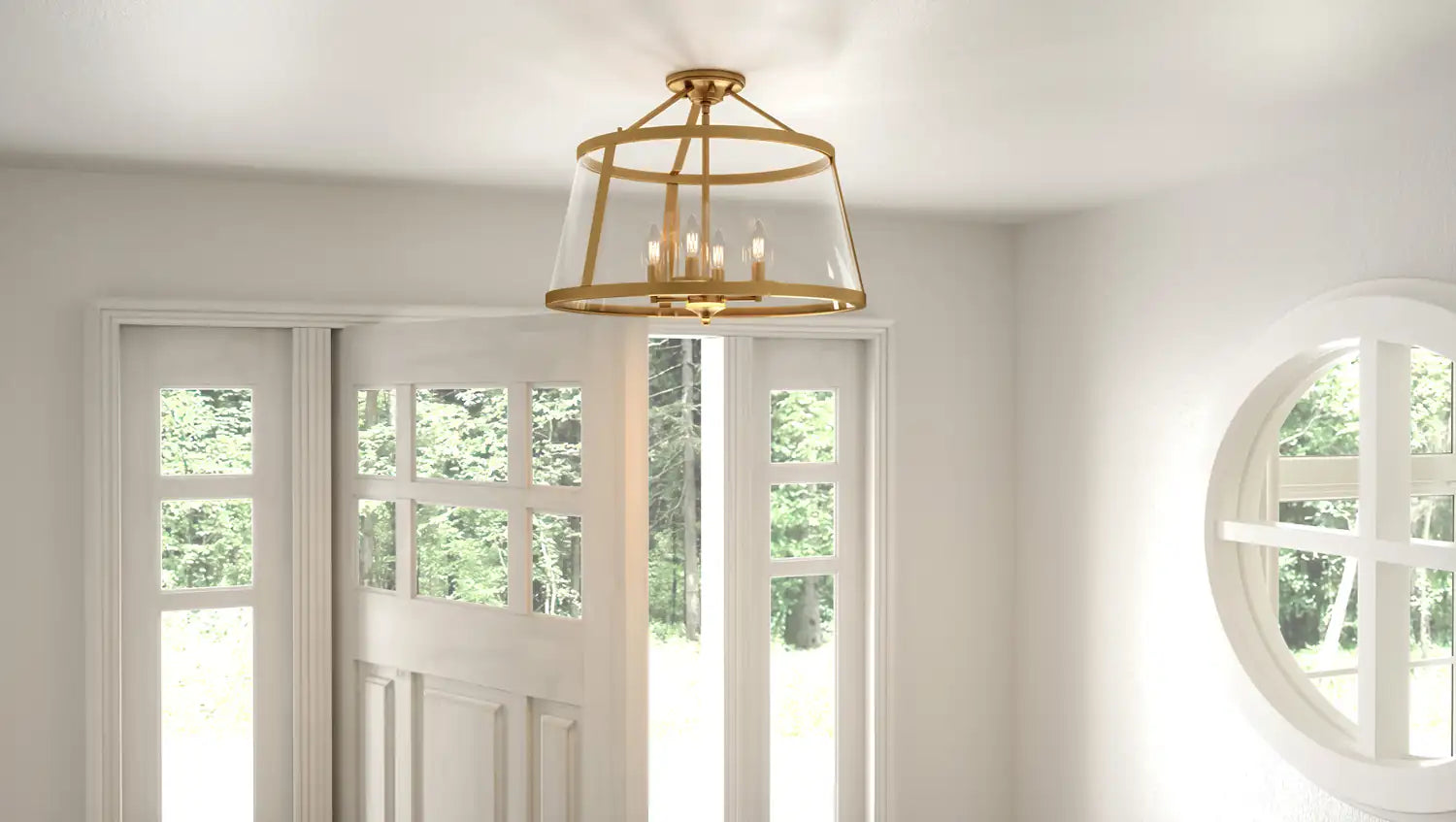 QUOIZEL, BARLOW SEMI-FLUSH MOUNT, SEMI FLUSH MOUNT LIGHT